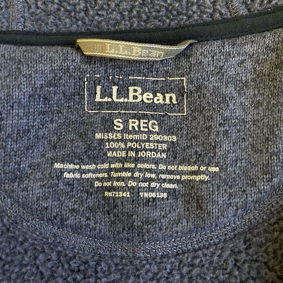 L.L.Bean Sweater Fleece Jacket Coat Long Hoodie Size Small Cozy Comfy Casual - Picture 9 of 13